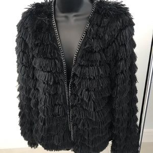 Jacket Black flirty fringe  New with tags
